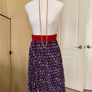 LuLaRoe Red and Purple beautiful A-Line Skirt Brand New!